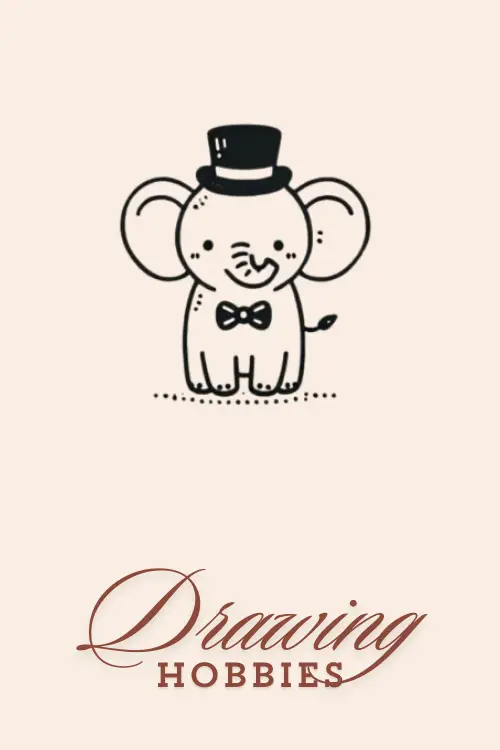 Kawaii-Elephant-Wearing-Top-Hat-And-Bow-Tie-Drawing