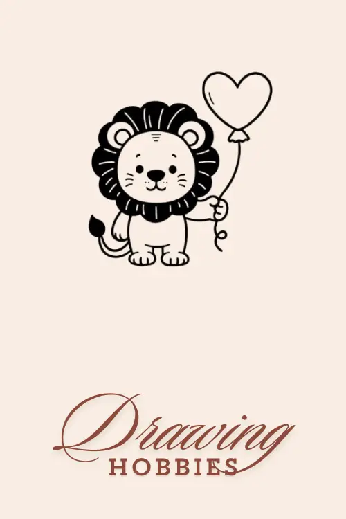 Lion-with-Balloon-Drawing