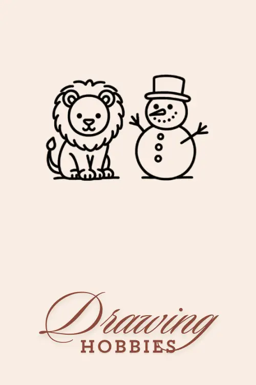 Lion-with-Snowman-Drawing