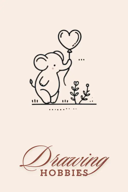 Love-Cute-Elephant-With-Heart-shaped-Balloon-Drawing