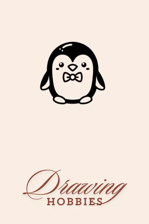 Penguin with a Bowtie Drawing Cute