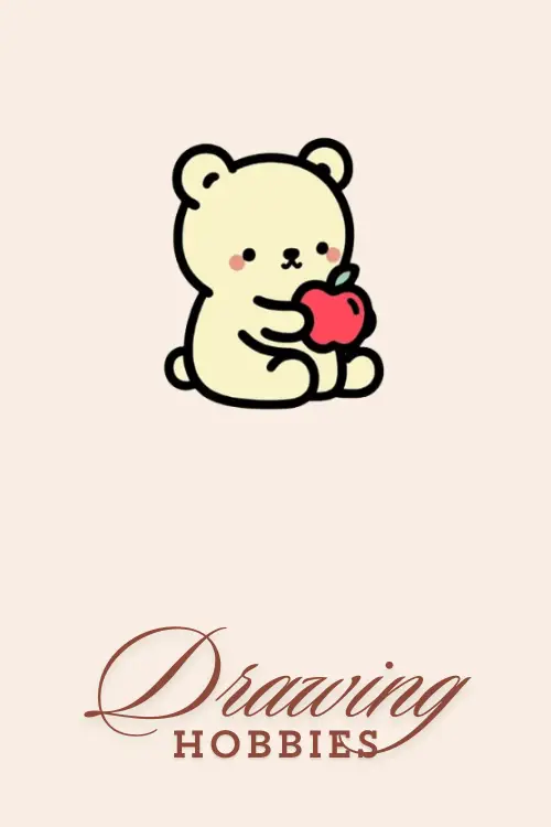 Bear With Apple Drawing Easy