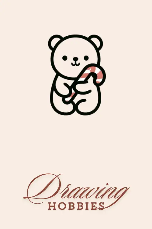 Bear With Candy Cane Drawing Easy