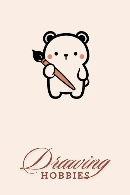 Bear With Paintbrush Drawing Cute