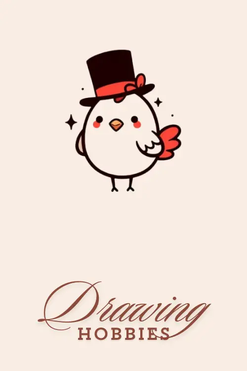 Cool Chicken with Top Hat Drawing