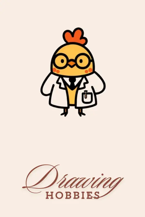 Cute Chicken as Doctor Drawing