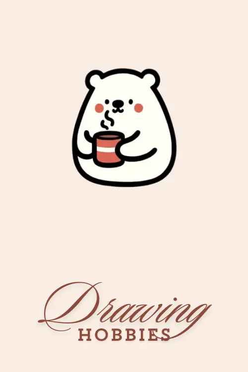 Easy Bear With Hot Cup Of Cocoa Drawing Cute