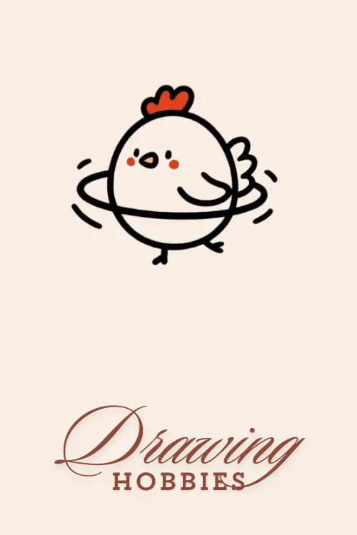 Easy Chicken with Hula Hoop Drawing Cute