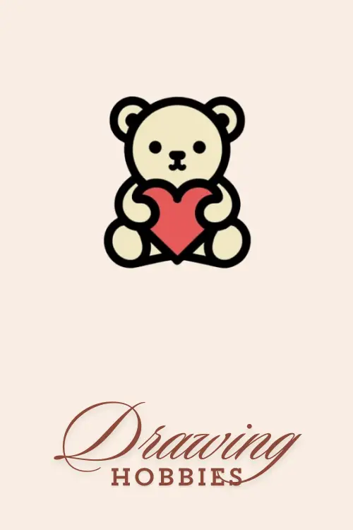 Easy Cute Teddy Bear Hugging a Heart Drawing