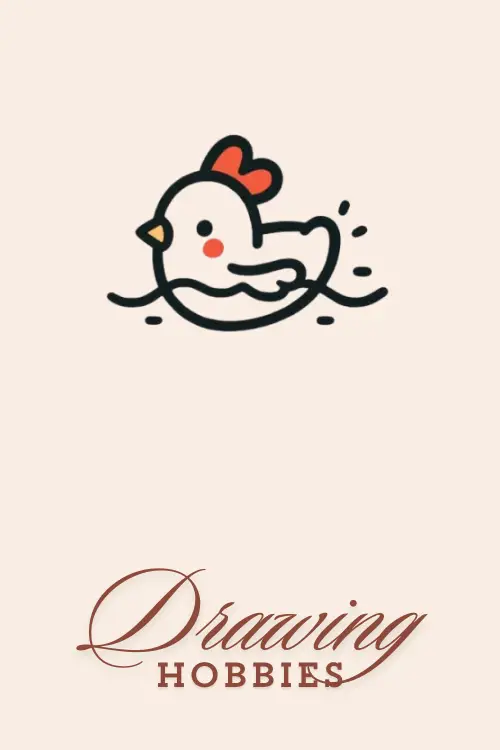 Easy Swimming Chicken Drawing